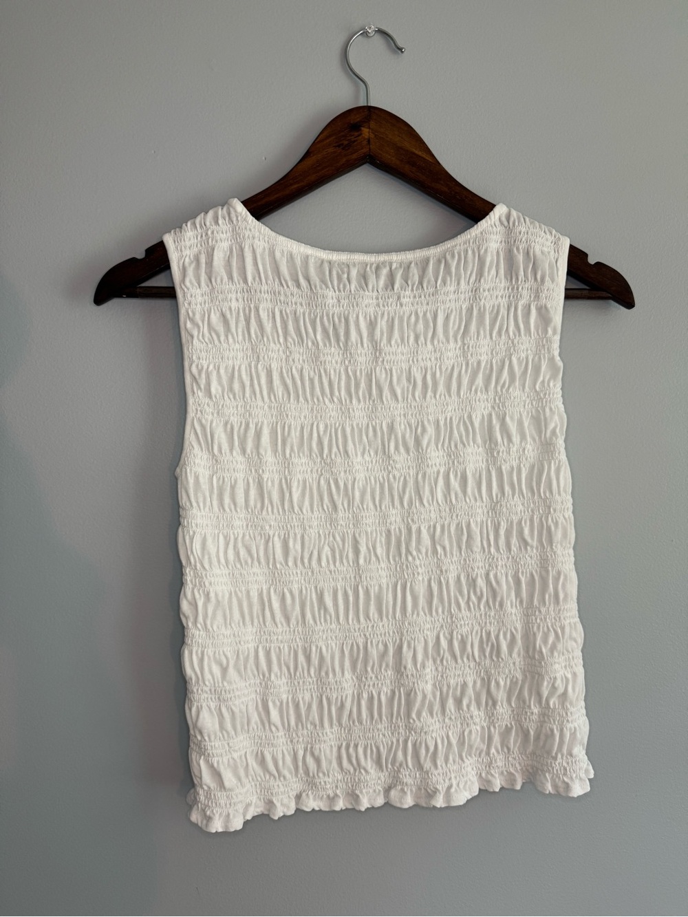 Madewell White Smocked Top - XS - Picture 7 of 8